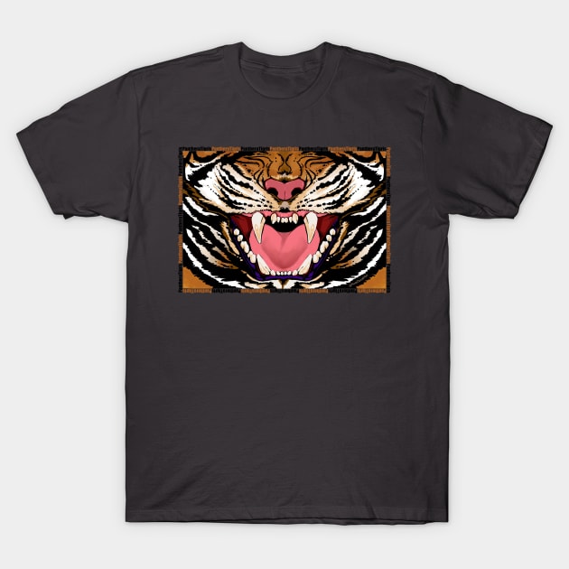 Tiger Maw T-Shirt by NonDecafArt